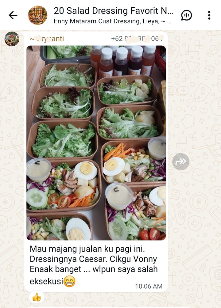 Testimoni pembeli via WhatsApp