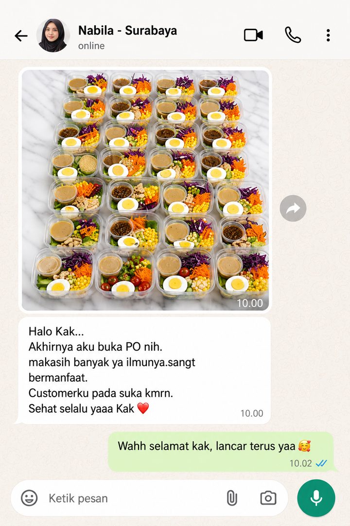 Testimoni pembeli via WhatsApp